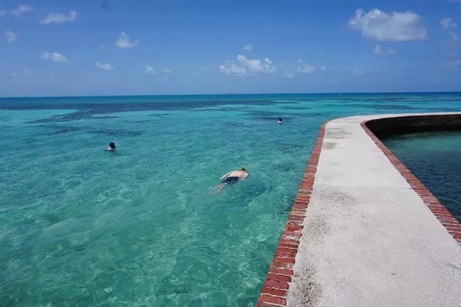 dry tortugas national park snorkeling outside wall moats