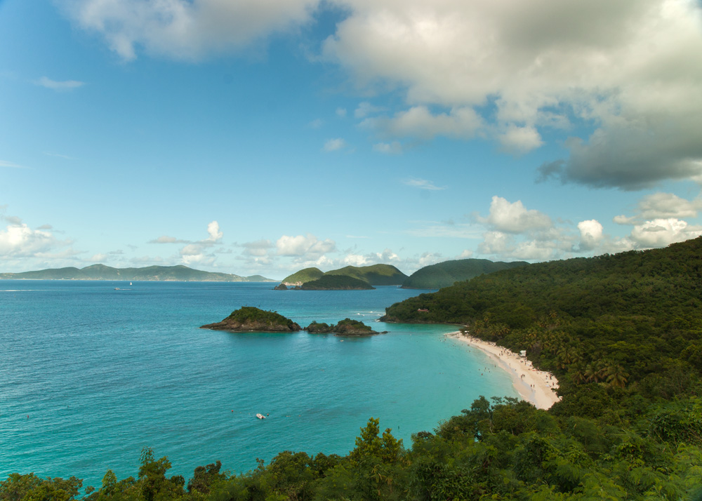 snorkeling in trunk bay