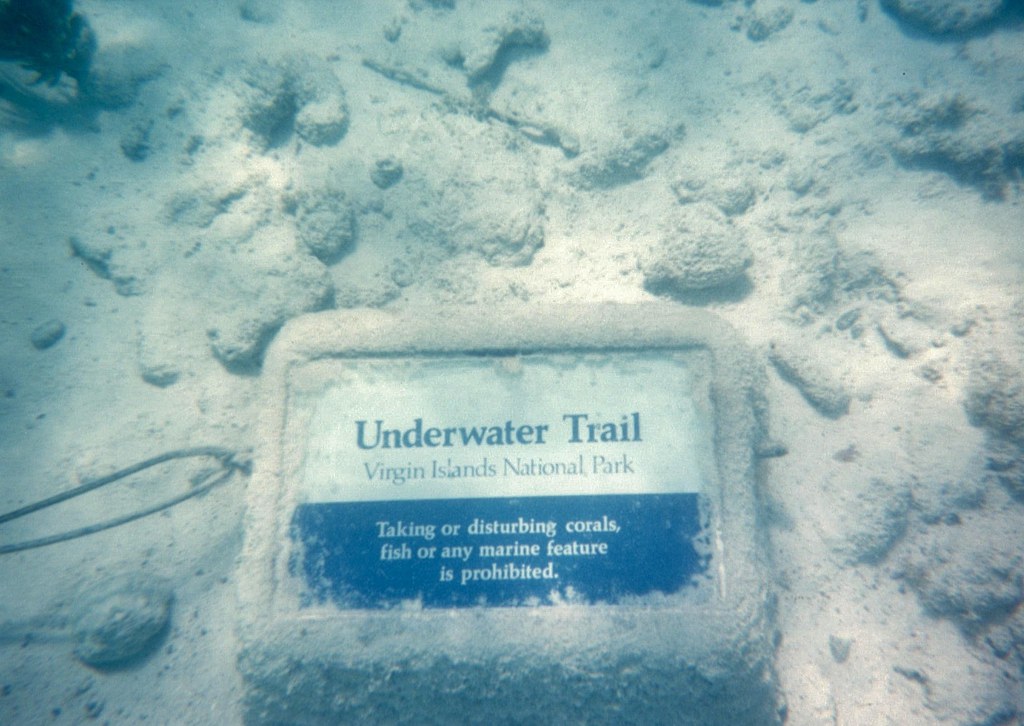 coral reef underwater park trail