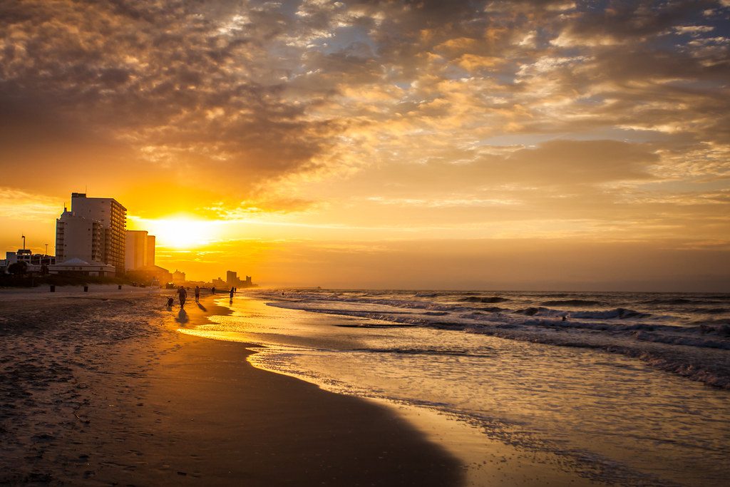 snorkeling in north myrtle beach sunset