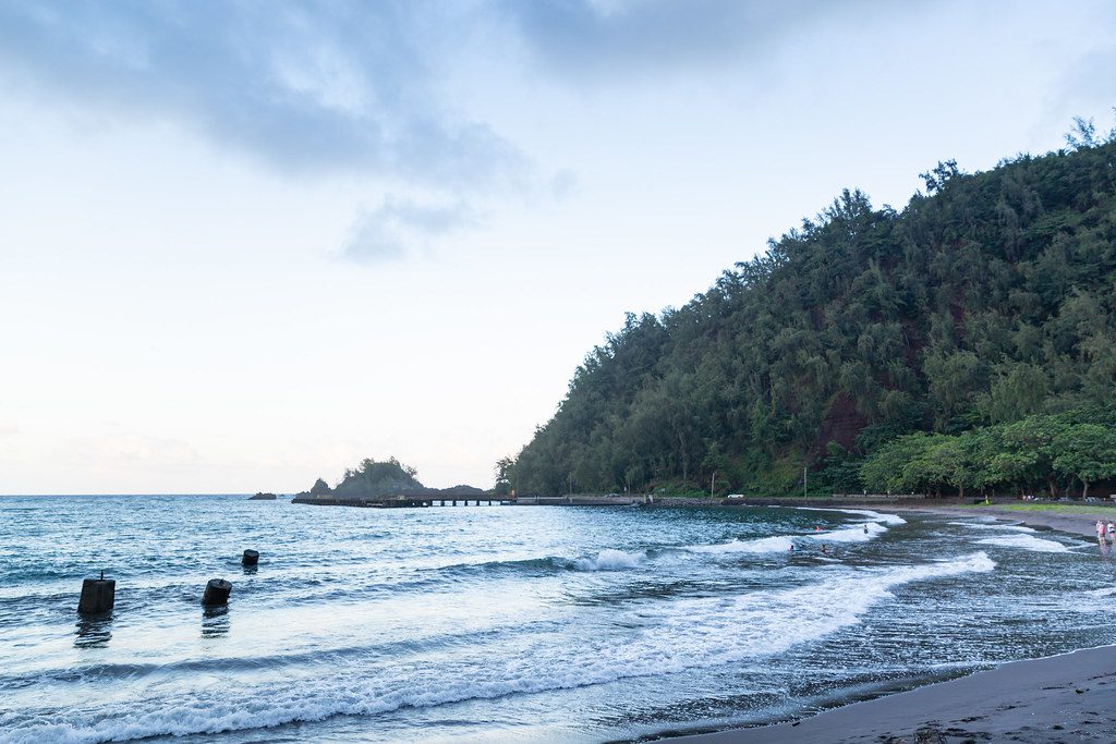 snorkeling in hana bay beach